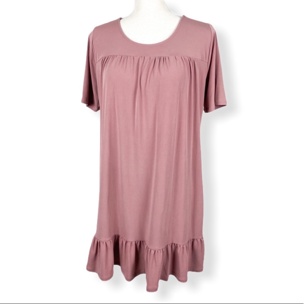 BCBGeneration Dusty Pink Ruffled Tunic Top Small